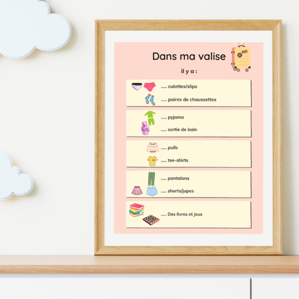 affiche aide preparation valise enfant